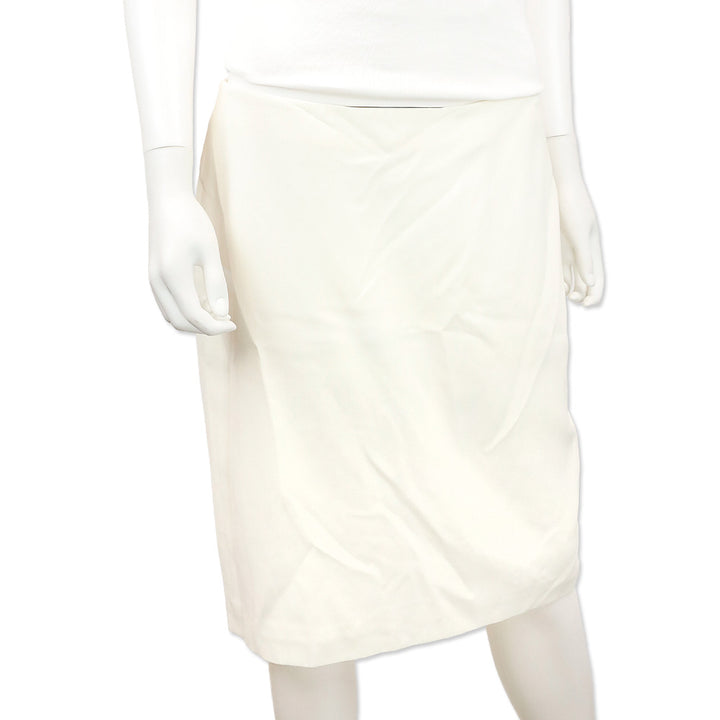 Alexander Mcqueen Ivory Crepe Pencil Skirt
