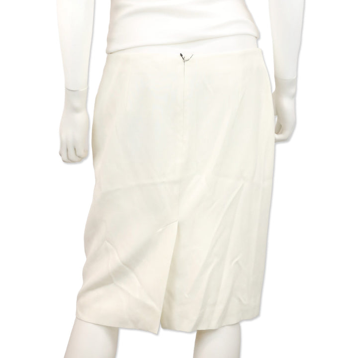 Alexander Mcqueen Ivory Crepe Pencil Skirt