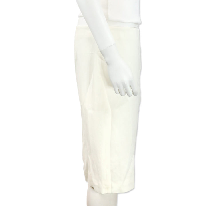 Alexander Mcqueen Ivory Crepe Pencil Skirt