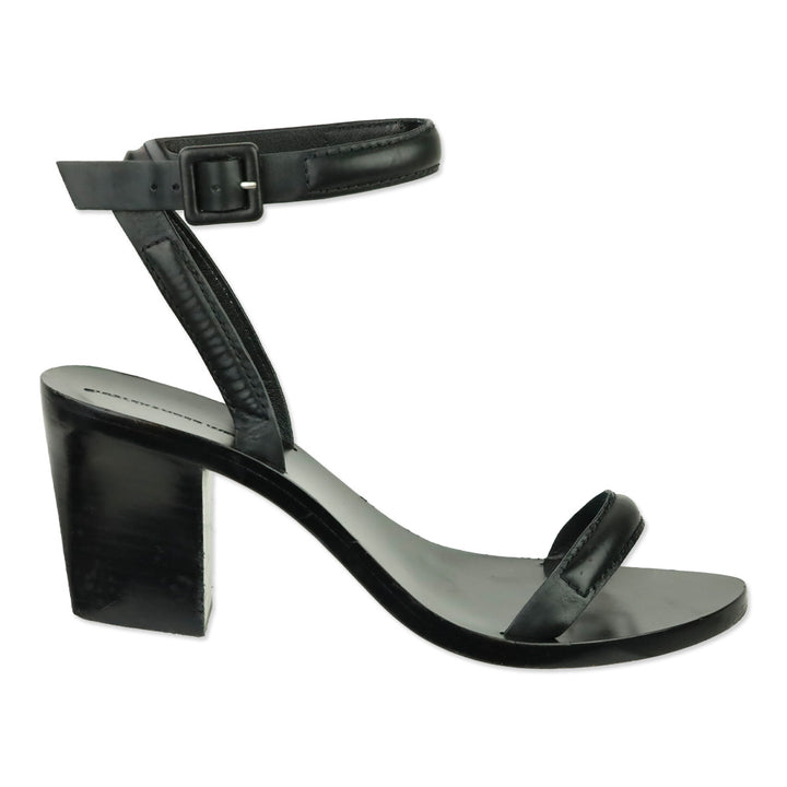 Alexander Wang Black Leather Slingback Ankle-Strap Sandal