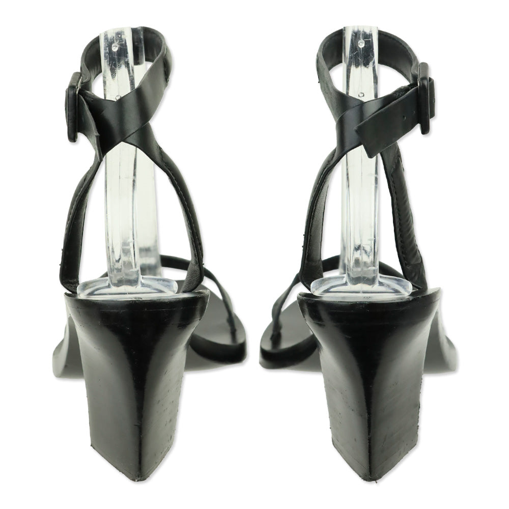 Alexander Wang Black Leather Slingback Ankle-Strap Sandal