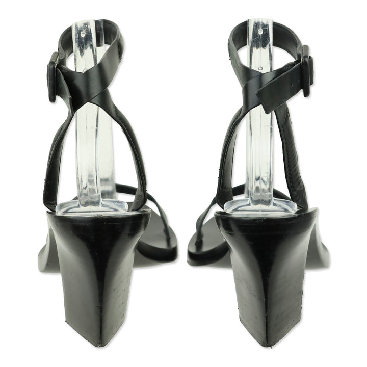 Alexander Wang Black Leather Slingback Ankle-Strap Sandal