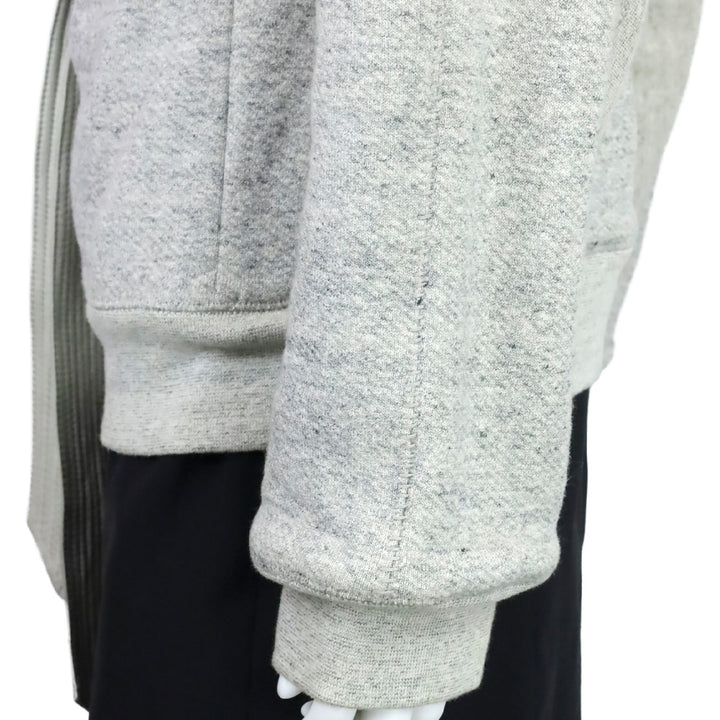 Alexander Wang Heather Grey Belt Wrap Top with Brown Leather Shoulders