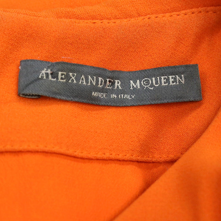 Alexander McQueen Orange Mini Dress with Shoulder Pads