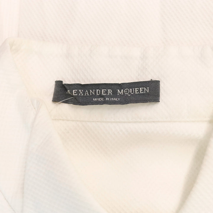 Alexander McQueen White Piqué Cotton Tuxedo Shirt Dress