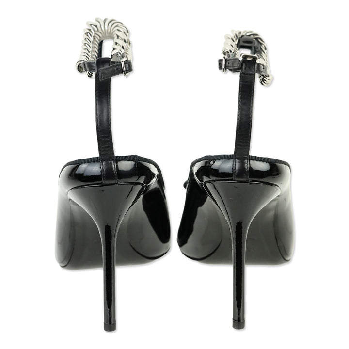 Alexander Wang Tiri Black Patent Leather Ankle Chain Strap Pumps