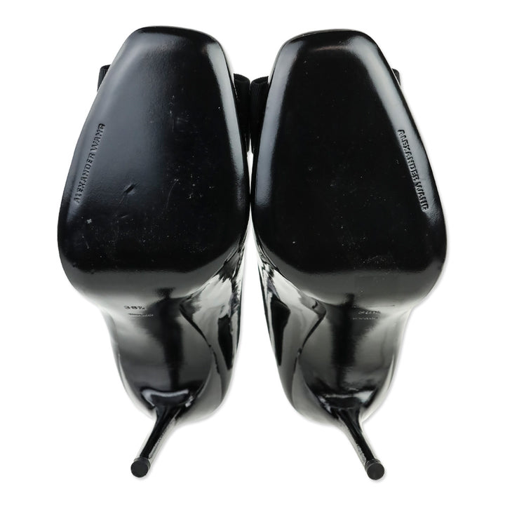 Alexander Wang Tiri Black Patent Leather Ankle Chain Strap Pumps