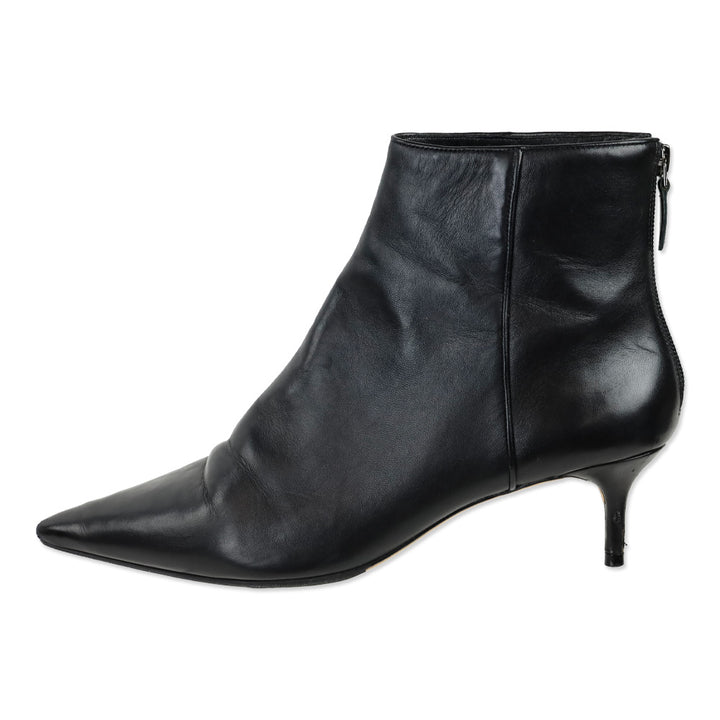 Alexandre Birman Black Tuscan Soft Leather Kittie Bootie