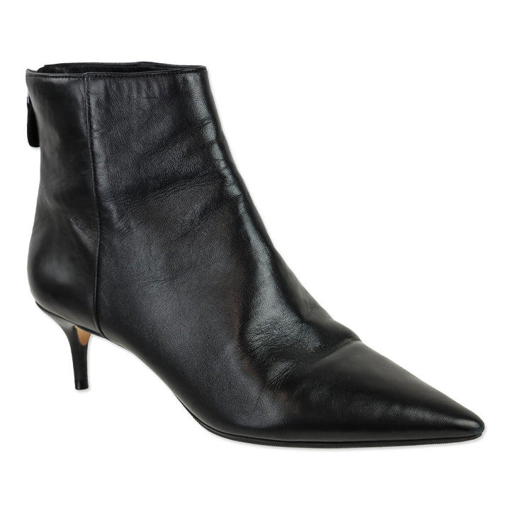 Alexandre Birman Black Tuscan Soft Leather Kittie Bootie