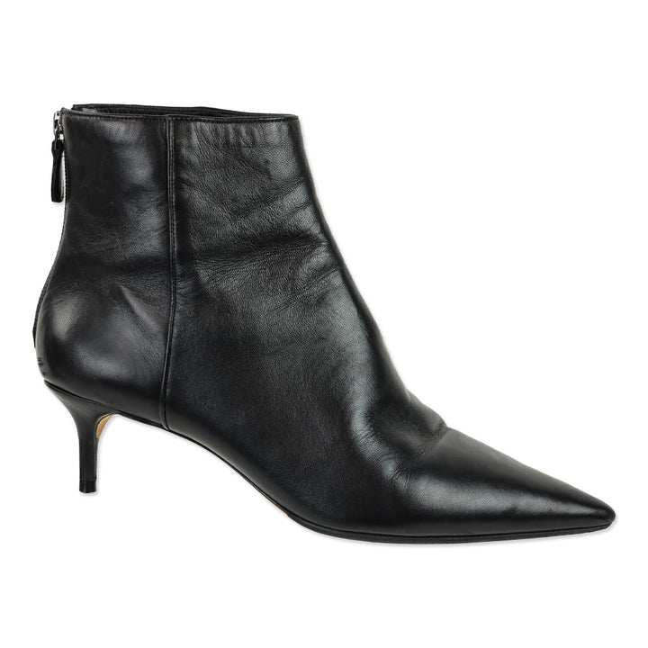 Alexandre Birman Black Tuscan Soft Leather Kittie Bootie