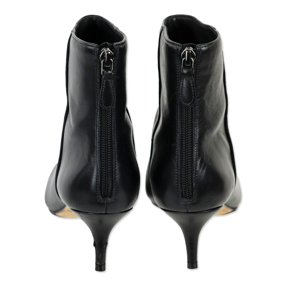 Alexandre Birman Black Tuscan Soft Leather Kittie Bootie