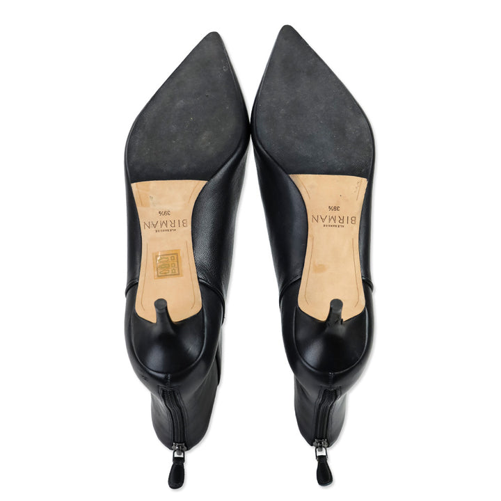 Alexandre Birman Black Tuscan Soft Leather Kittie Bootie