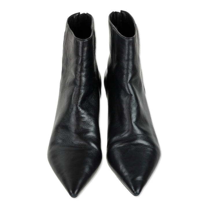 Alexandre Birman Black Tuscan Soft Leather Kittie Bootie