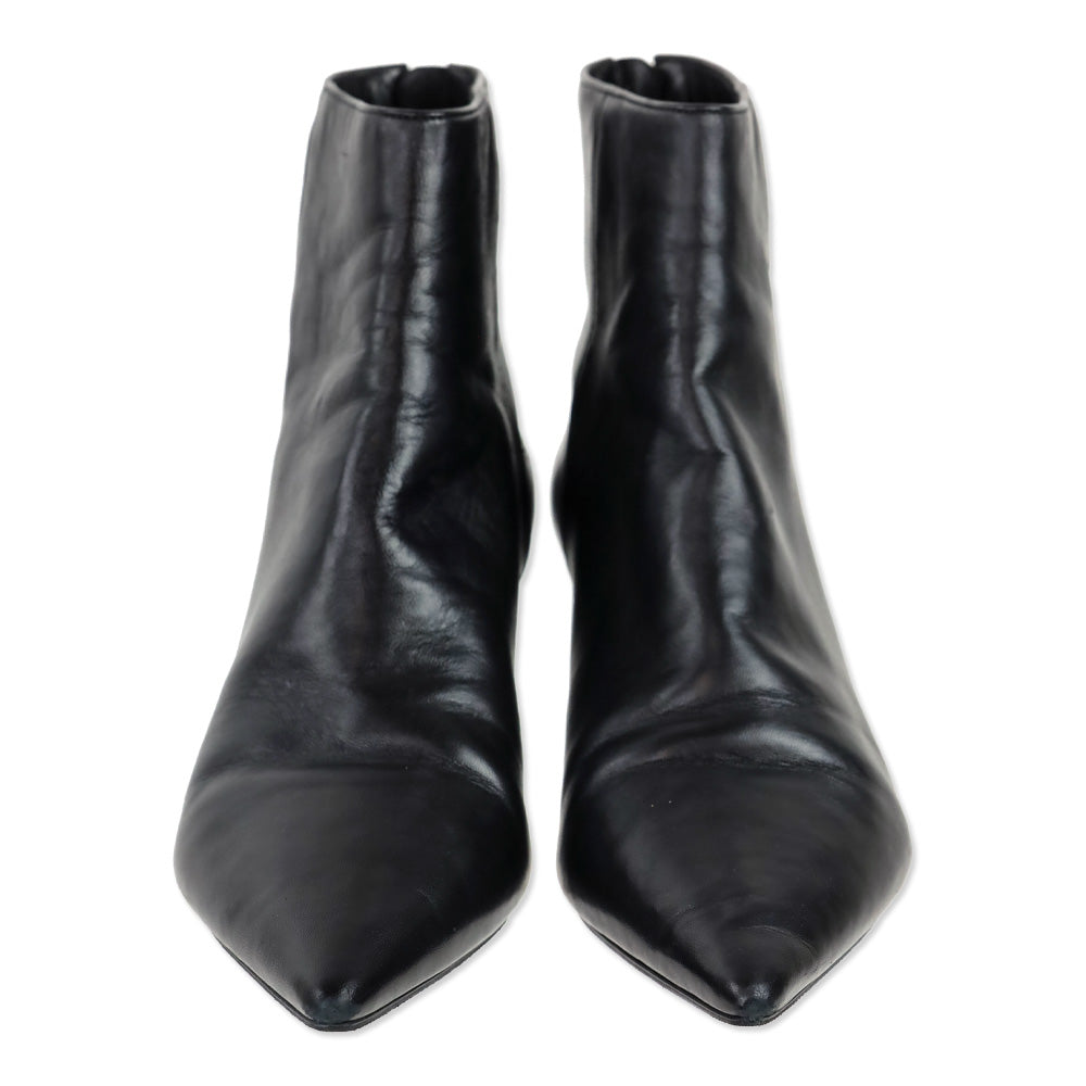Alexandre Birman Black Tuscan Soft Leather Kittie Bootie
