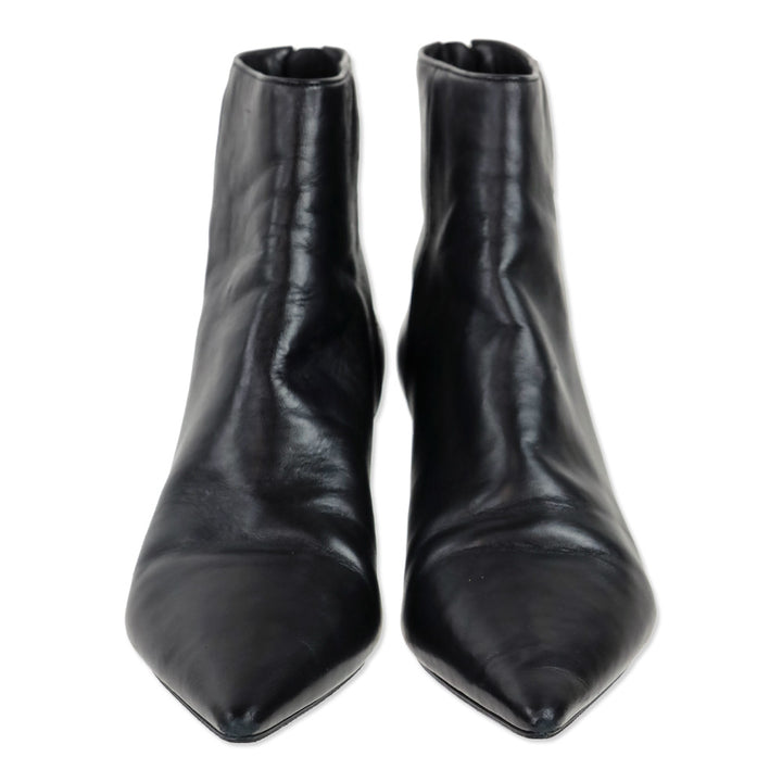 Alexandre Birman Black Tuscan Soft Leather Kittie Bootie