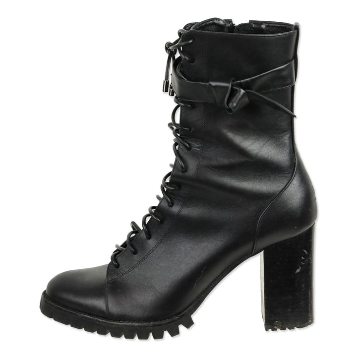 Alexandre Birman Evelyn Black Leather Lace Up Boots