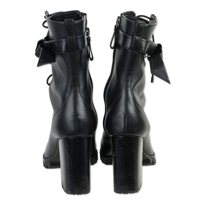 Alexandre Birman Evelyn Black Leather Lace Up Boots