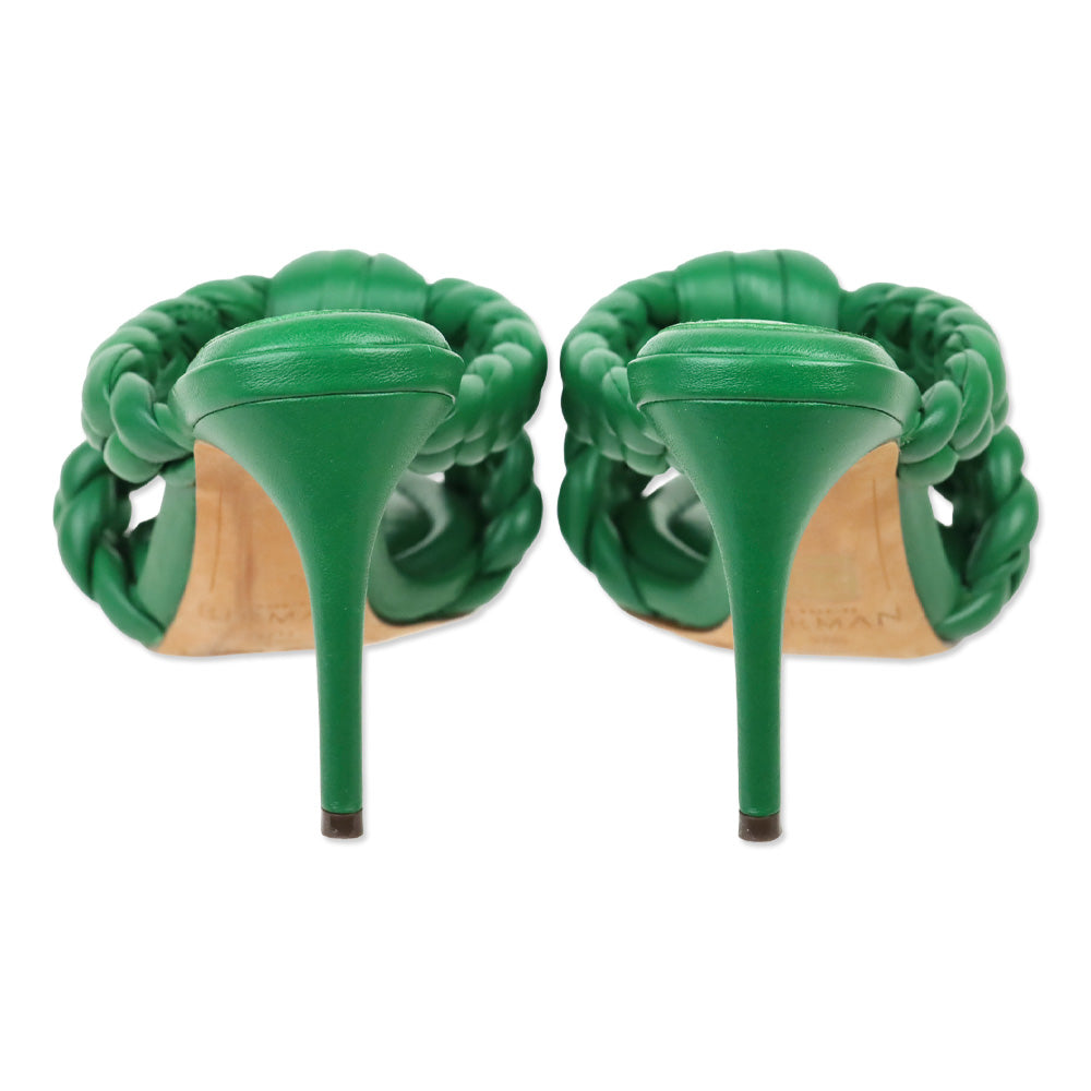 Alexandre Birman Green Carlotta Braided Leather Sandals