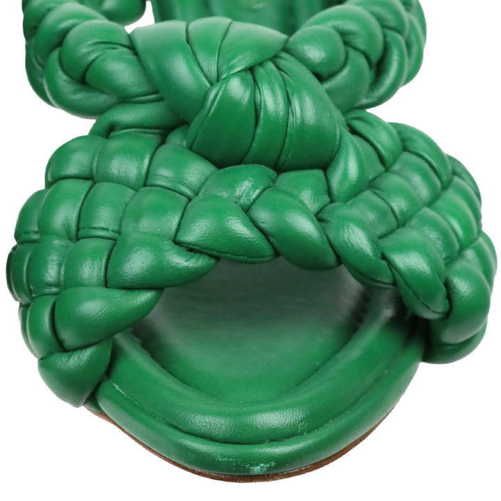 Alexandre Birman Green Carlotta Braided Leather Sandals