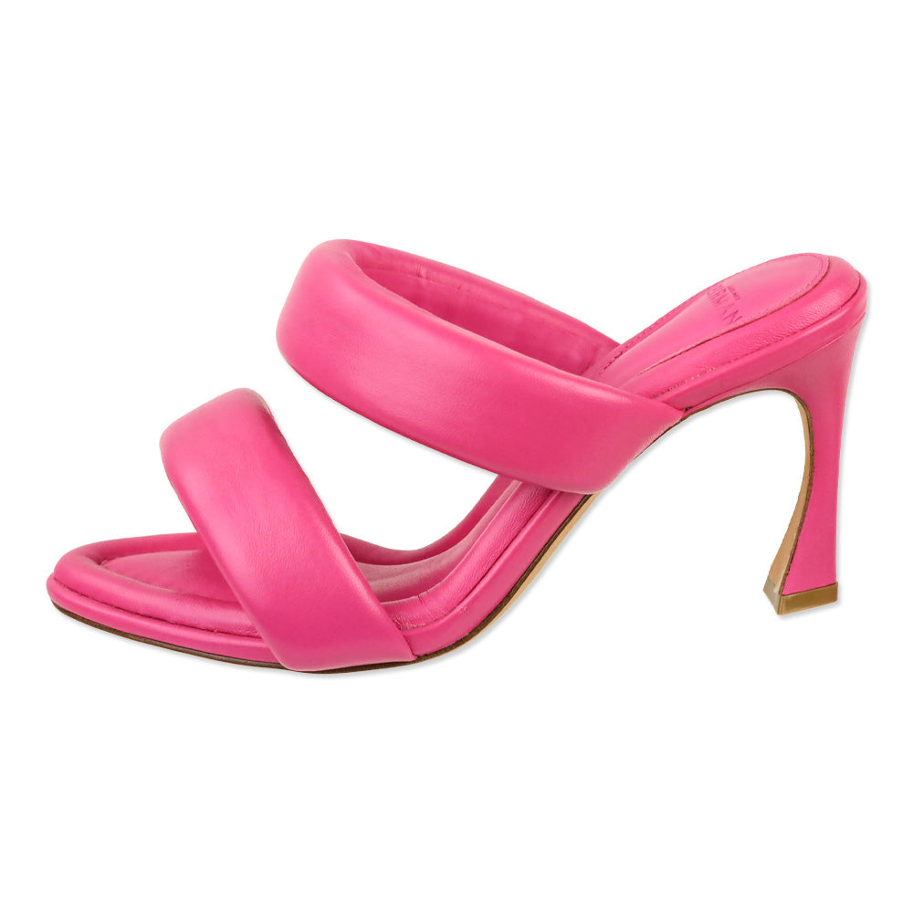 Alexandre Birman Hot Pink Lilla Leather Slide Sandals