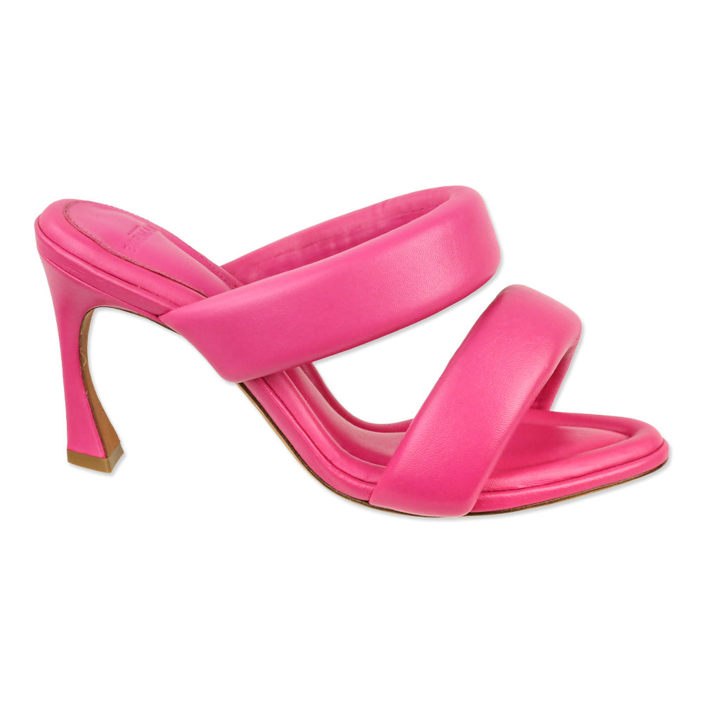 Alexandre Birman Hot Pink Lilla Leather Slide Sandals
