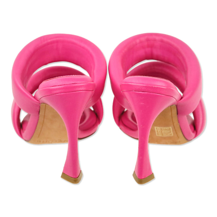 Alexandre Birman Hot Pink Lilla Leather Slide Sandals
