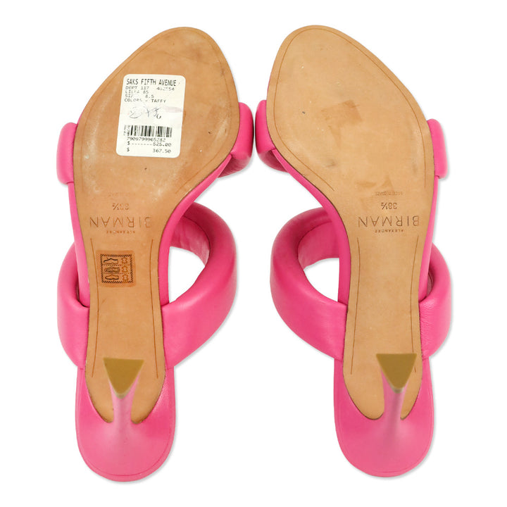 Alexandre Birman Hot Pink Lilla Leather Slide Sandals