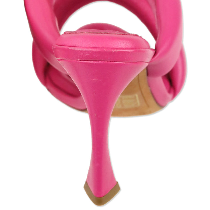 Alexandre Birman Hot Pink Lilla Leather Slide Sandals