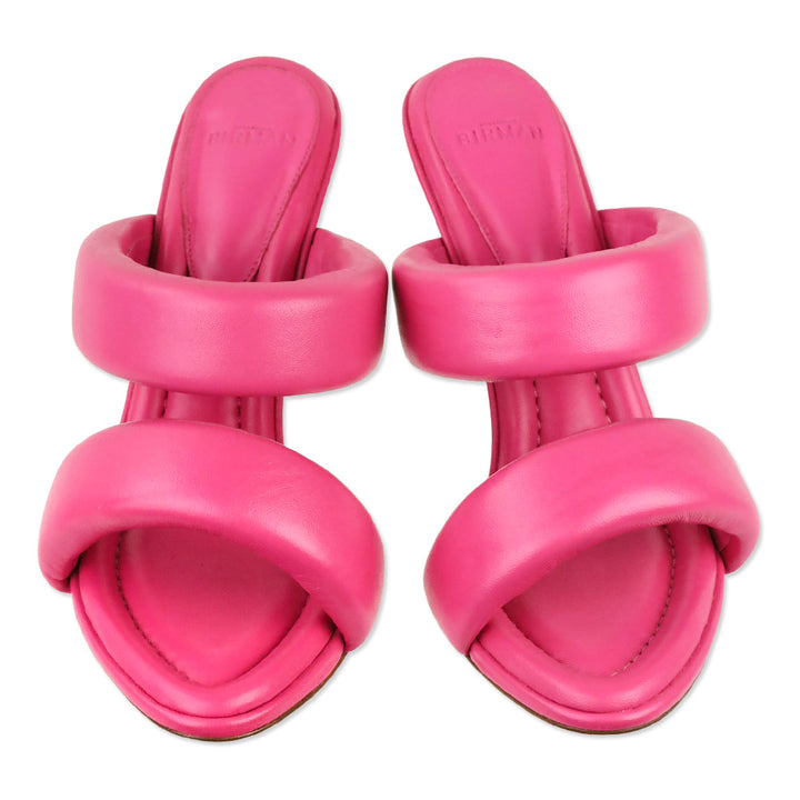 Alexandre Birman Hot Pink Lilla Leather Slide Sandals