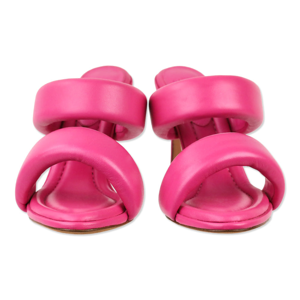 Alexandre Birman Hot Pink Lilla Leather Slide Sandals