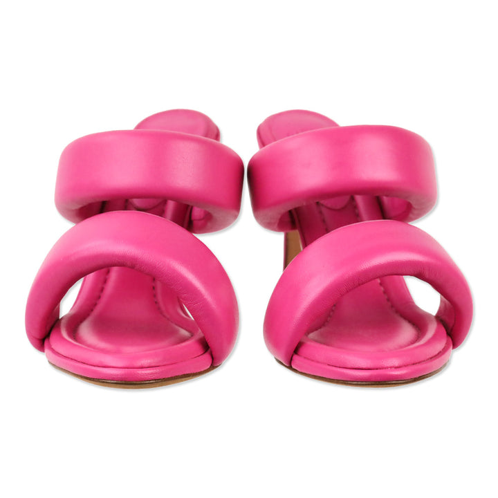 Alexandre Birman Hot Pink Lilla Leather Slide Sandals