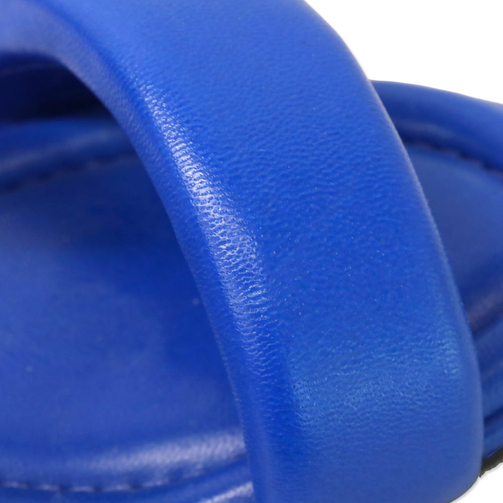 Alexandre Birman Ocean Blue Padded Leather Lilla Flat Sandals