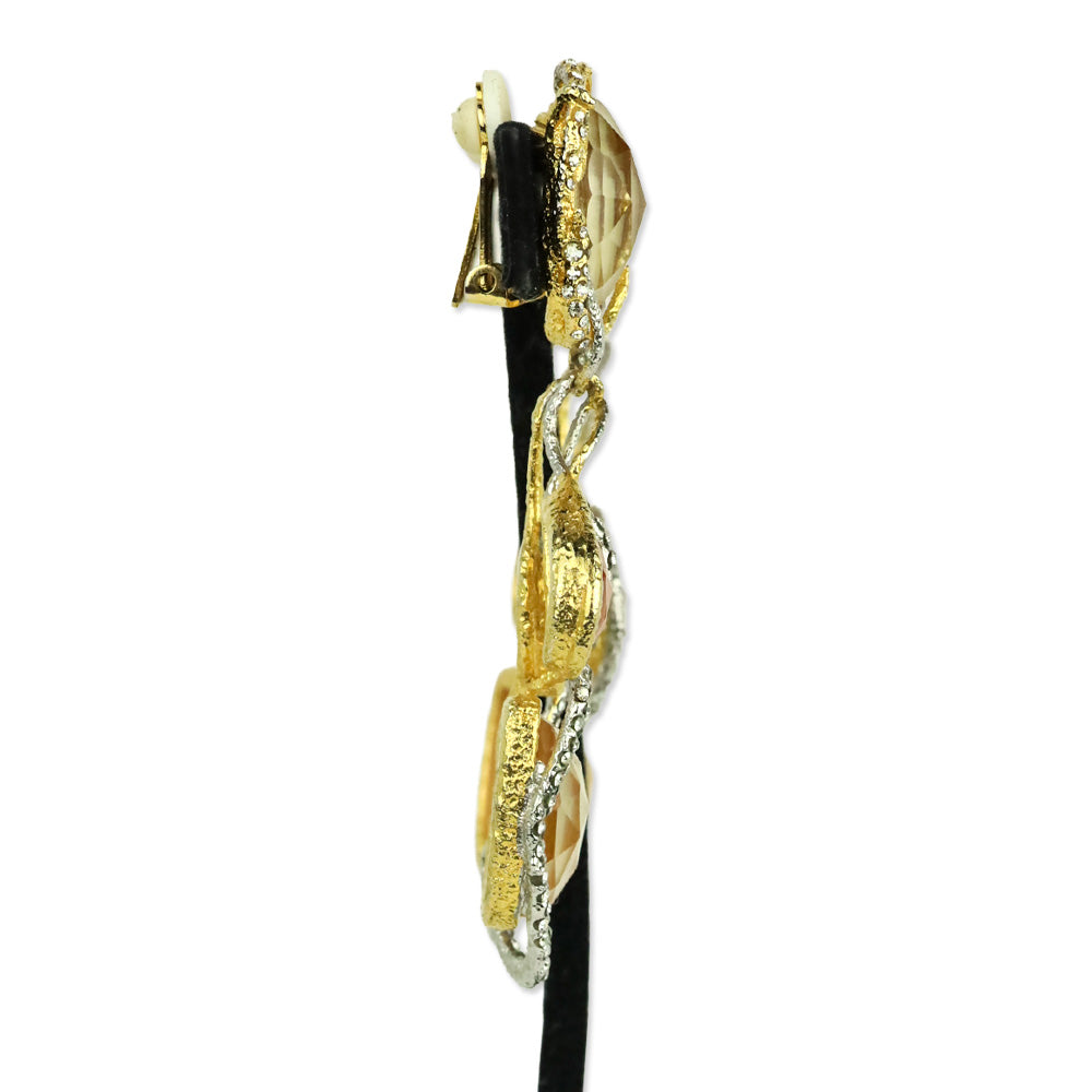 Alexis Bittar Briolette Yellow Orchid Clip-On Earrings