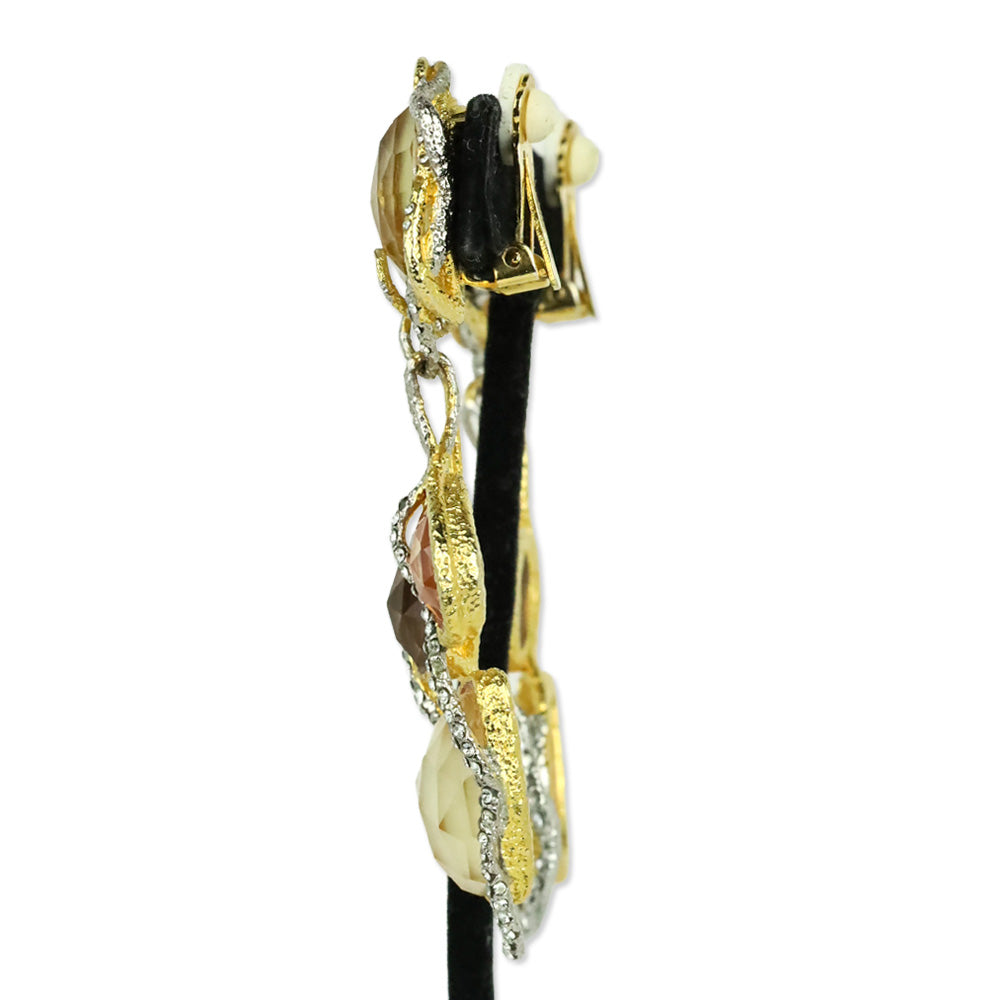 Alexis Bittar Briolette Yellow Orchid Clip-On Earrings