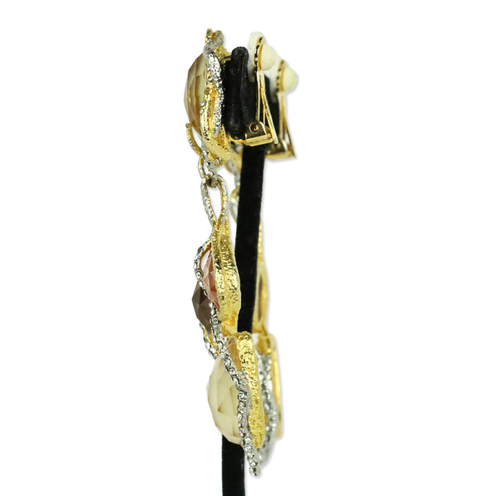 Alexis Bittar Briolette Yellow Orchid Clip-On Earrings