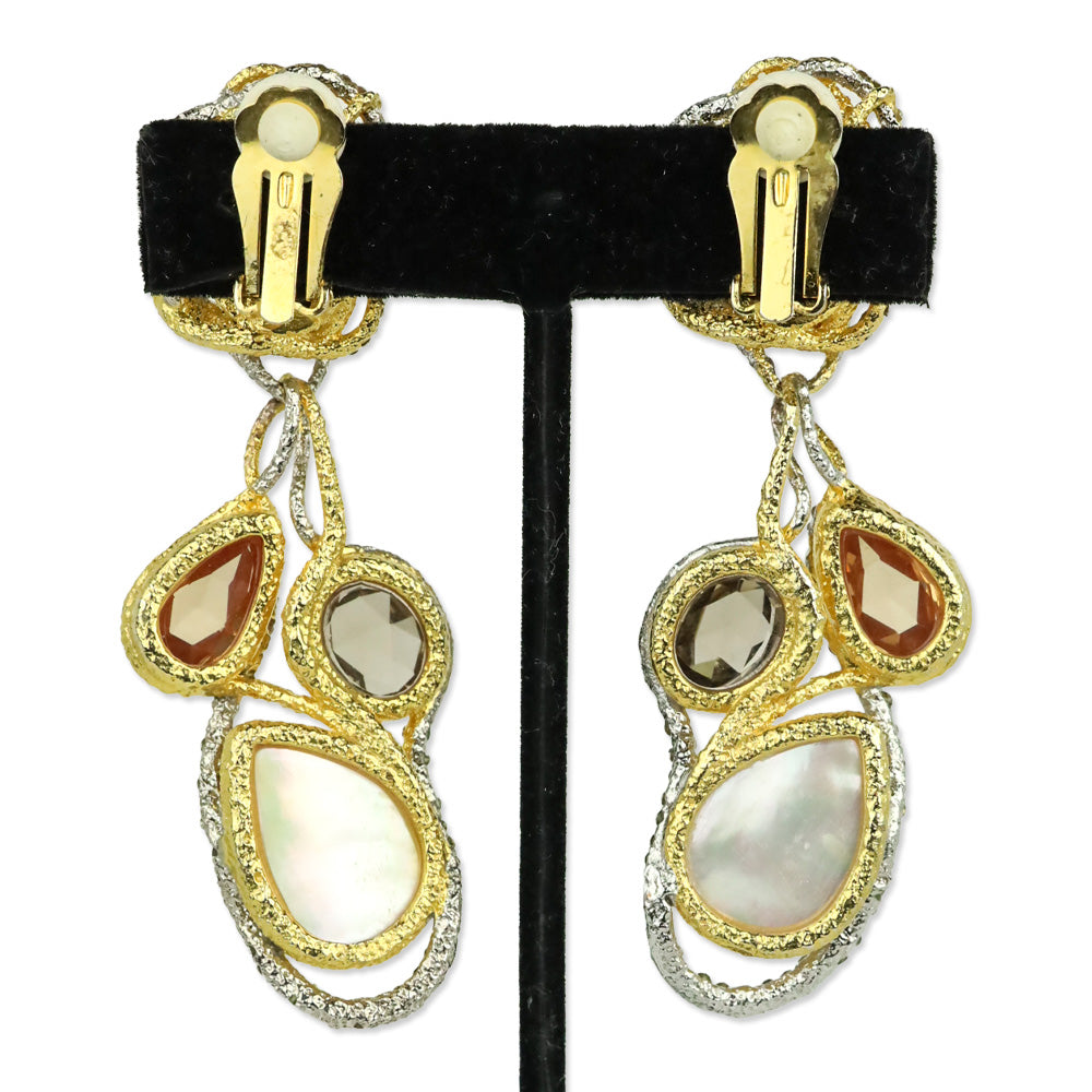 Alexis Bittar Briolette Yellow Orchid Clip-On Earrings