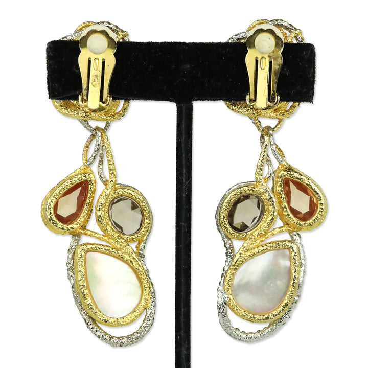 Alexis Bittar Briolette Yellow Orchid Clip-On Earrings