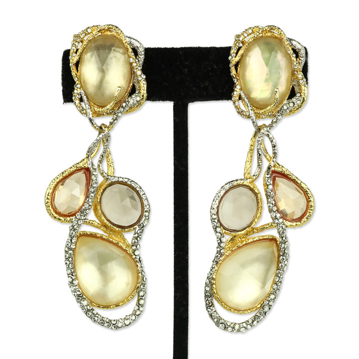 Alexis Bittar Briolette Yellow Orchid Clip-On Earrings