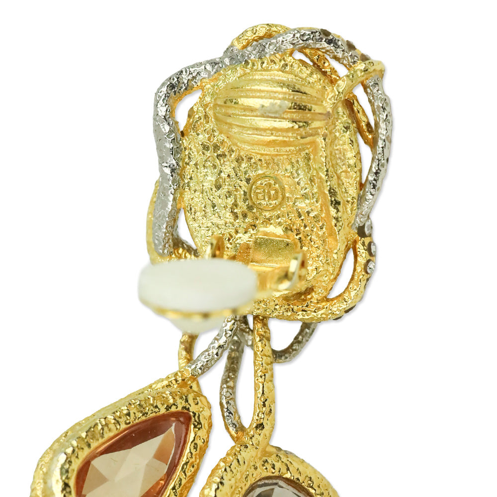 Alexis Bittar Briolette Yellow Orchid Clip-On Earrings