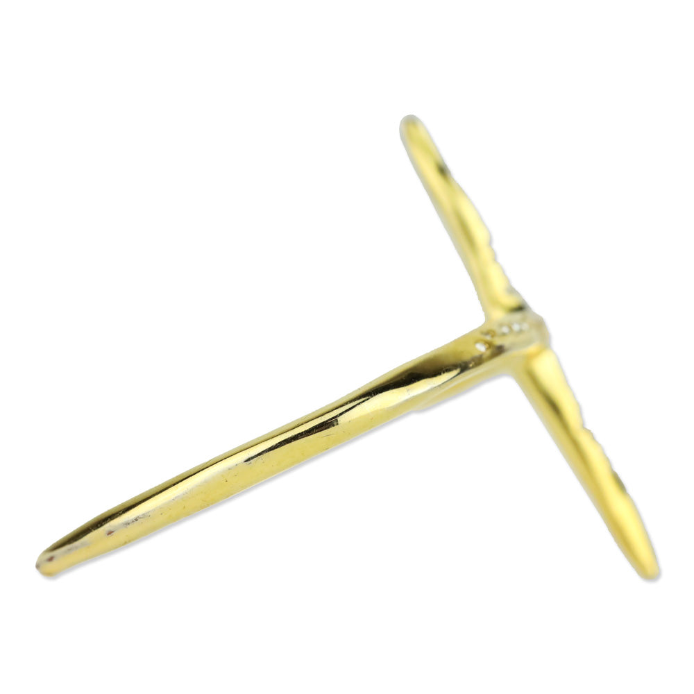 Alexis Bittar Gold Crystal Cross Cuff