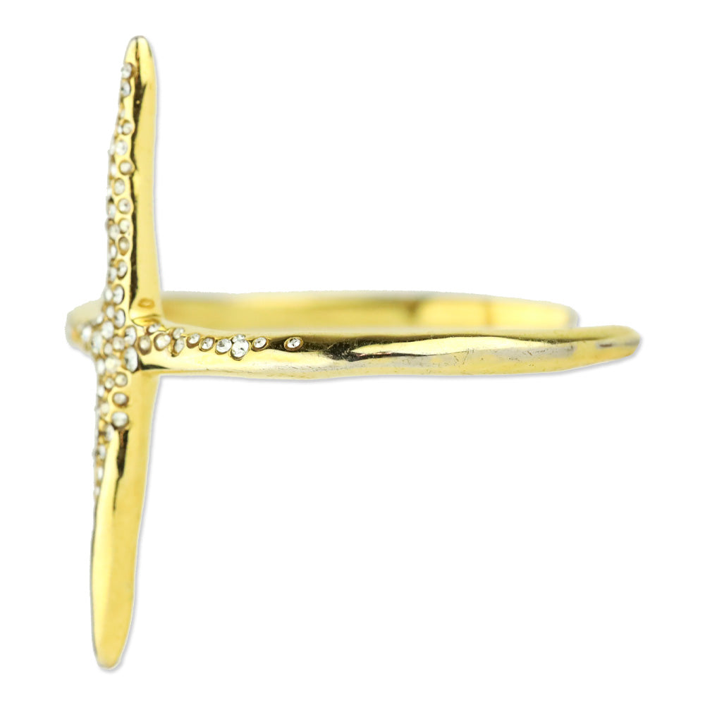 Alexis Bittar Gold Crystal Cross Cuff