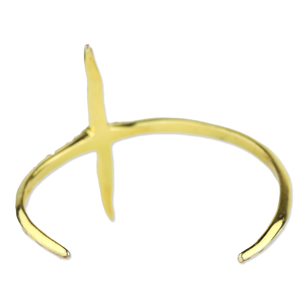 Alexis Bittar Gold Crystal Cross Cuff