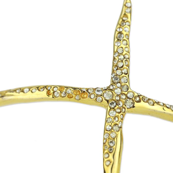 Alexis Bittar Gold Crystal Cross Cuff
