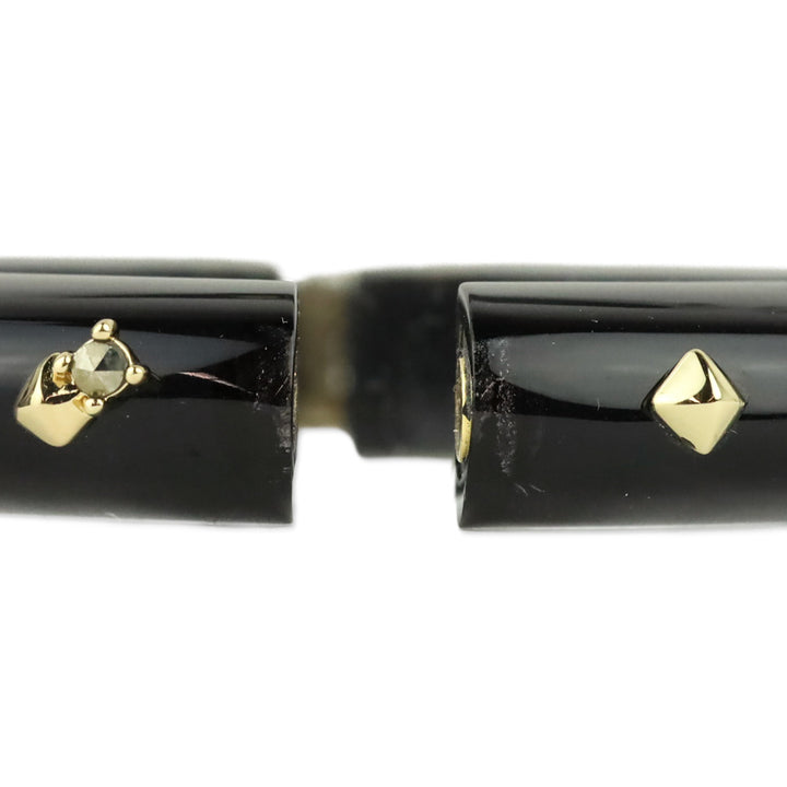 Alexis Bittar Gold Crystal Studded Clear Lucite Hinge Bracelet
