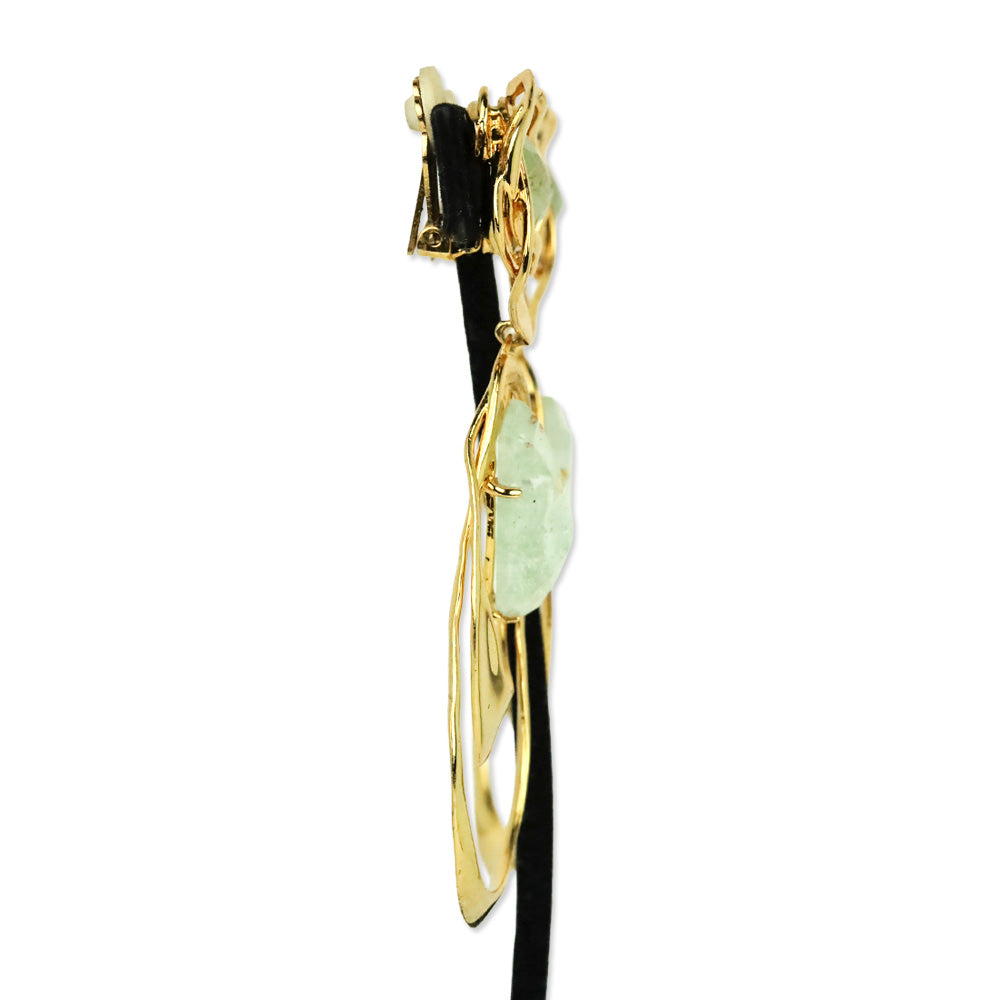 Alexis Bittar Gold Multi Stone Clip-On Drop Earrings