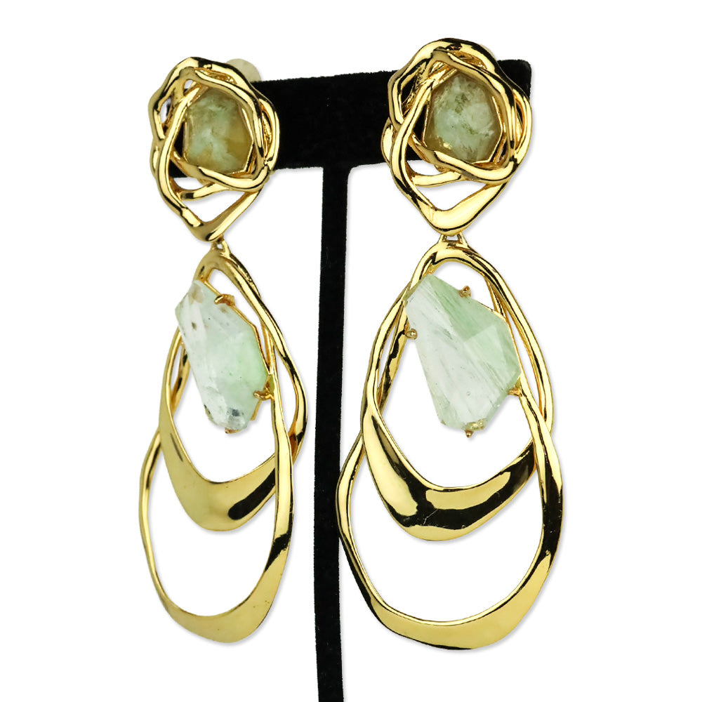 Alexis Bittar Gold Multi Stone Clip-On Drop Earrings