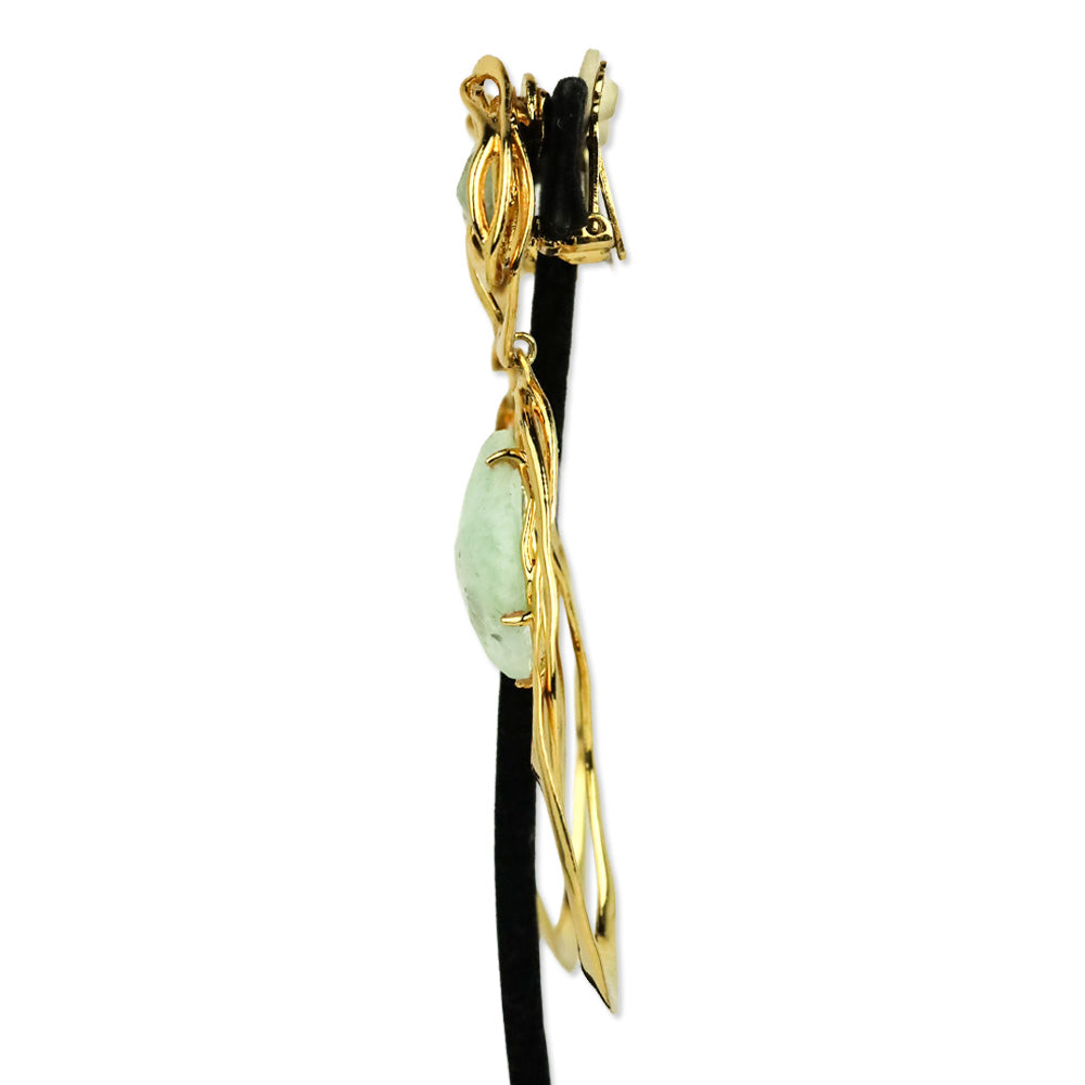 Alexis Bittar Gold Multi Stone Clip-On Drop Earrings