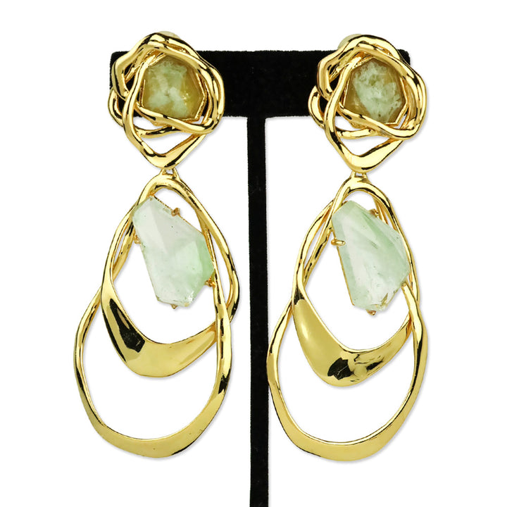 Alexis Bittar Gold Multi Stone Clip-On Drop Earrings