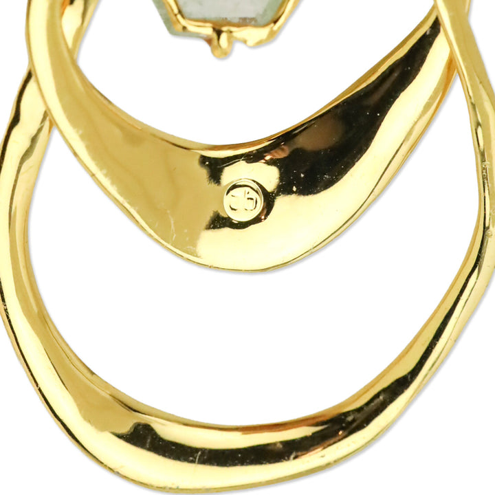 Alexis Bittar Gold Multi Stone Clip-On Drop Earrings