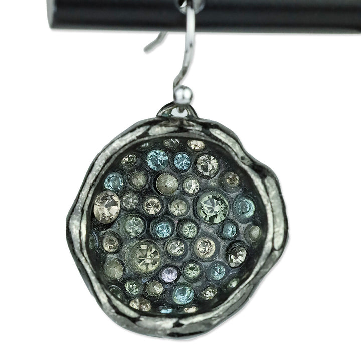 Alexis Bittar Gunmetal Crystal Cave Drop Earrings